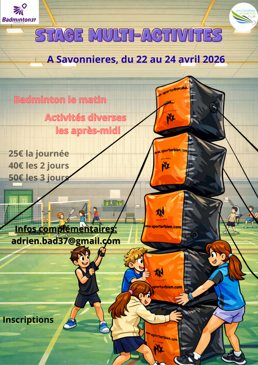 Stage multiactivités des vacances d'avril 2026 (Savonnières)