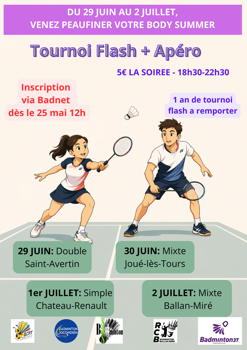 Tournoi Nocturne Flash 6 en Mixte (Joué les Tours) (Joué-lès-Tours)