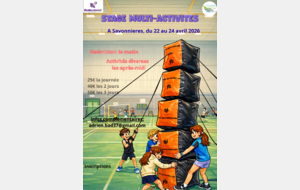 Stage multiactivités des vacances d'avril 2026 (Savonnières)